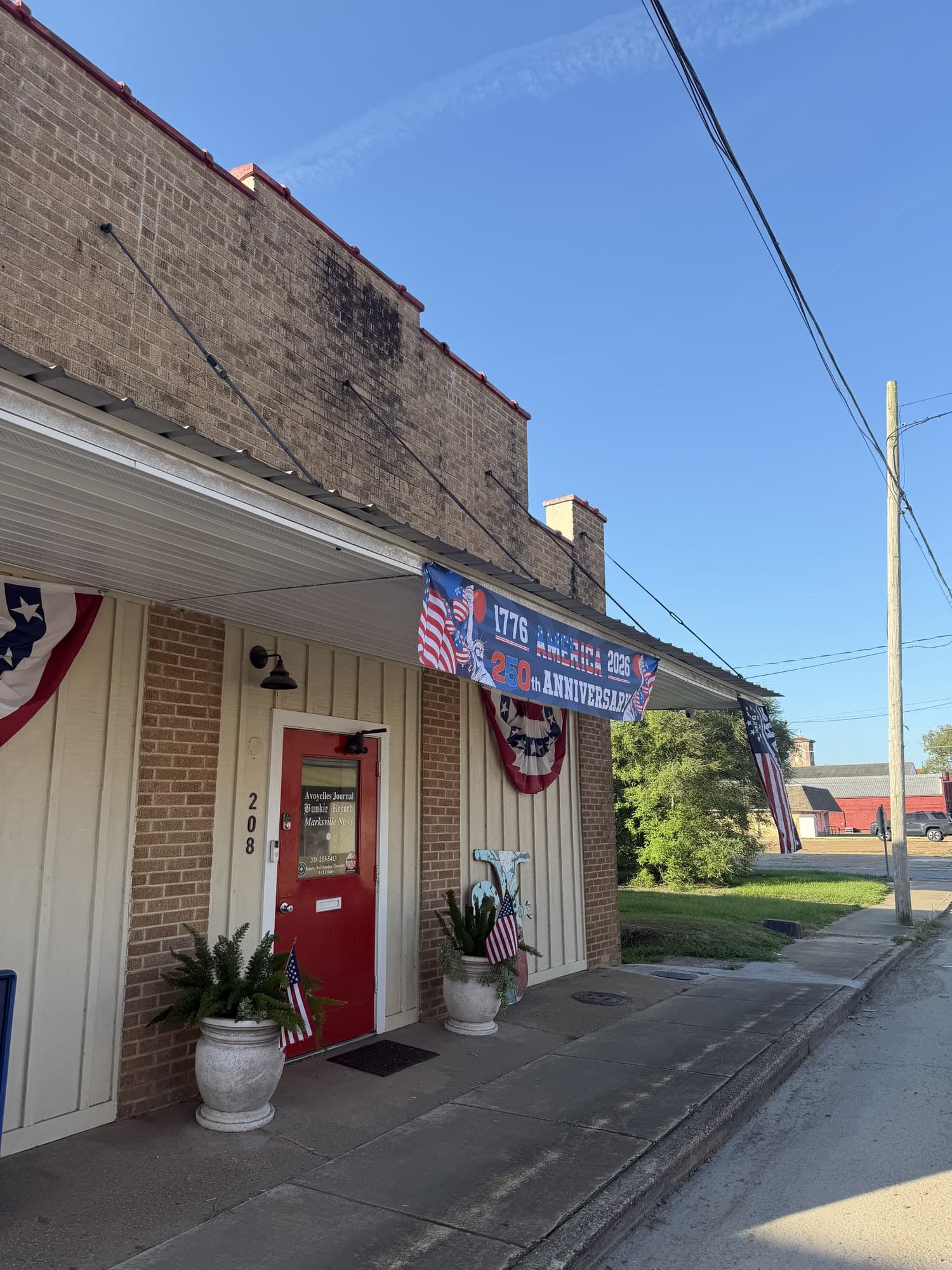 Avoyelles newspaper office decorated for America’s 250th anniversary